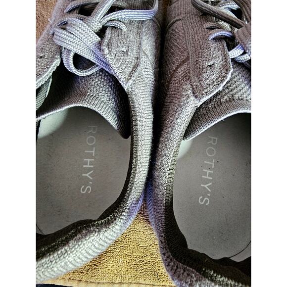 Men Rothy's Gray Knit Comfort Sneakers Normcore Preppy 12 Excellent Condition - Picture 9 of 9